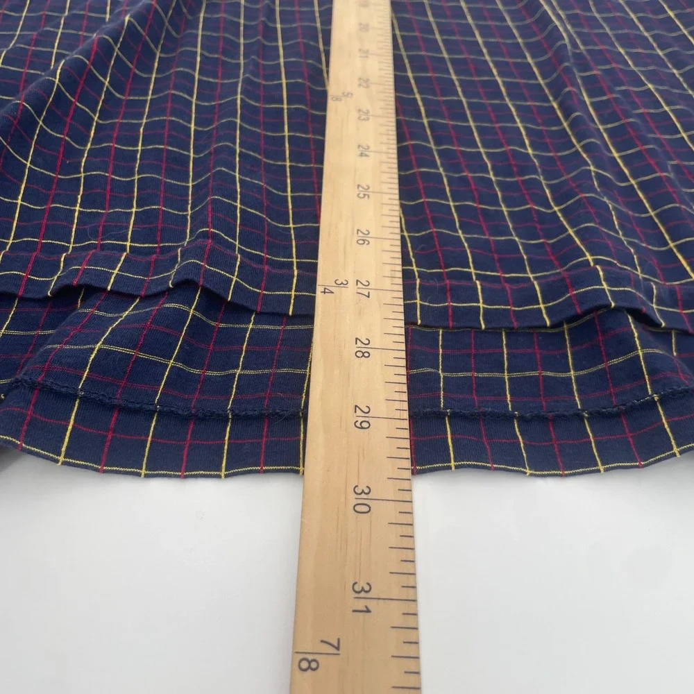 Polo Ralph Lauren VTG Polo Shirt Mens L Blue Plaid‎ Windowpane Check Cotton Logo
